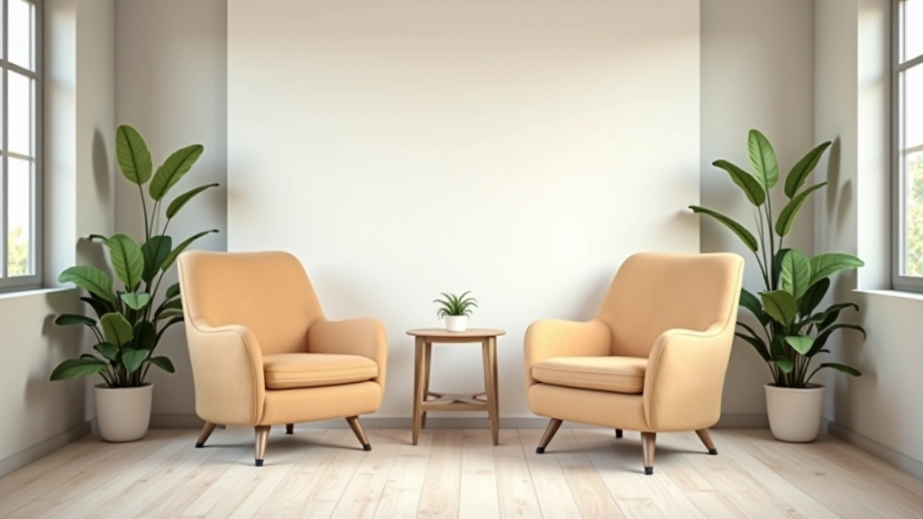 Bureau calme et serein avec deux chaises face à face, lumière douce et environnement propice à la conversation authentique