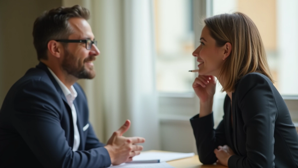 Deux professionnels en discussion diplomatique, résolution constructive