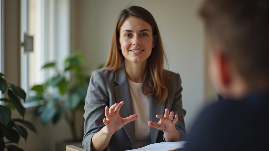 Personne exprimant son authenticité avec confiance, environnement professionnel